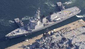 MSDF destroyer returns after missile interception test