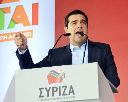 Syriza leader Tsipras speaks before general election