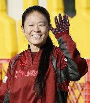 Retiring Sawa attends training session