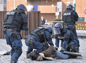 Anti-terror drill conducted at Tokyo ballpark