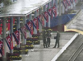 Kim Jong Un on way home