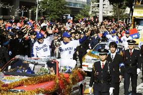 Chunichi, this year's Japan Series winner, holds victory parade