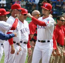 Darvish shows up for home opener