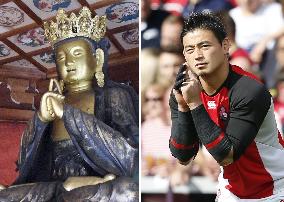 Rugby fans rush to Buddha statue resembling popular player