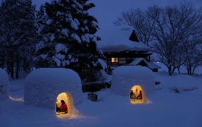 Kamakura snow hut festival in northeastern Japan