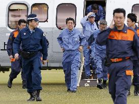 Japan PM Abe visits typhoon-affected area