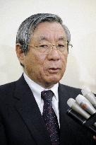 JAL president speaks to reporters