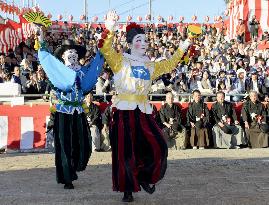 Traditional dance performed at Nagasaki Kunchi festival