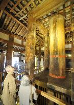 Yakushiji temple's east pagoda open for public