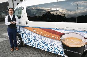 Coffee-serving taxi gains popularity in southwestern Japan