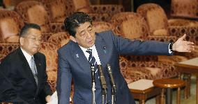 PM Abe attends upper house TPP session