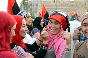 Women celebrate freedom in Tripoli