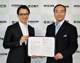 Amazon, Tokushima Pref. sign relief goods deal
