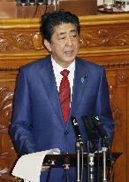 PM Abe at upper house plenary session