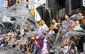 "Uchimizu" event in Tokyo's Ginza shopping district