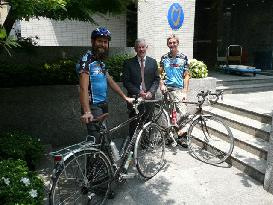 Ex-Tokyo teacher and son cycle from Ireland to Japan