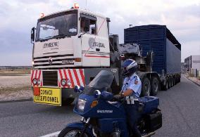 Trucks carry MOX to French port for shipment to Japan