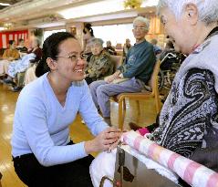 1st group of foreign caregivers start working in Japan