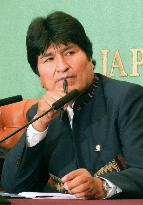 Bolivian president at news conference