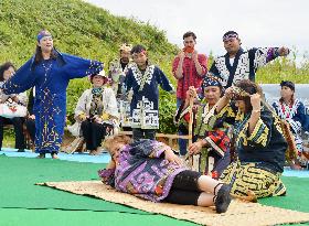 Ainu perform traditional ritual to thank whales