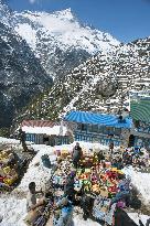 View of open-air bazaar in Nepal