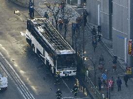 Tourist bus burnt in Tokyo, no one hurt