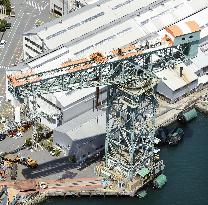 Giant cantilever crane at MHI's Nagasaki shipyard