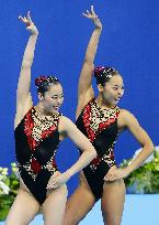 Japan synchronized swimming duo perform at world championships