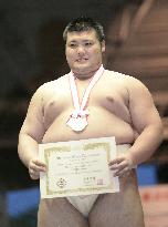 Japanese student wins heavyweight class of world sumo tourney