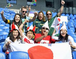 Rugby fans ahead of match between Japan, S. Africa
