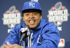 Royals' Game 1 starter Volquez at World Series press conference
