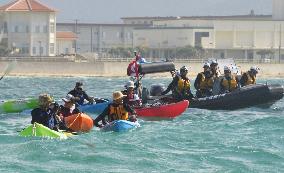 Buoys set at Futenma replacement site