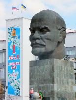 Giant head statue of Lenin in Ulan-Ude, eastern Siberia