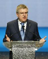 IOC chief Bach speaks to mark 1-year countdown to Rio Olympics