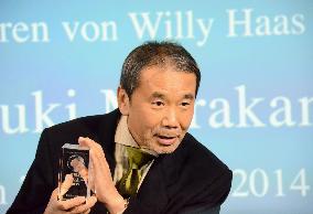 Japanese novelist Murakami receives German literature prize