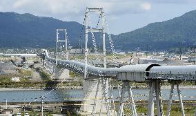 Giant conveyor belt stretches in tsunami-hit northern Japan city