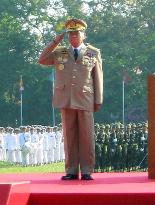 Myanmar junta chief urges troops to work for 'road map'