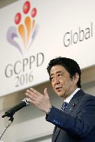 Abe attends conference on population and development