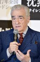 Scorsese at press conference in Tokyo