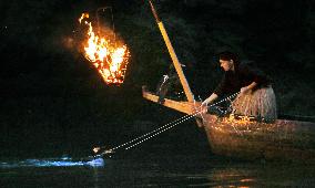 1st non-Japanese cormorant fisher makes debut at Kyoto tourist site