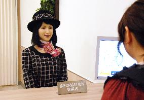 Humanoid robot at shopping mall