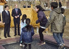 Britain's Prince William visits Fukushima with Abe