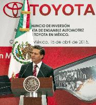 Mexican president talks about Toyota's plan to build new plant