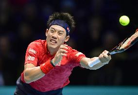 Tennis: Nishikori thrashed by Djokovic in Tour Finals