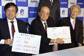 Atomic element 113 officially named "nihonium"