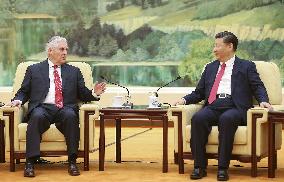 Trump looks forward to summit meeting with China, Tillerson tells Xi