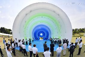 Large inflatable tent displayed