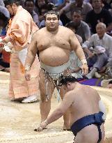 Sumo: Takayasu plows out Ikioi for 1st win as ozeki