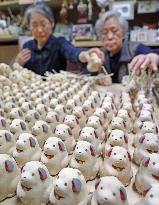 New Year Dog-shaped clay bells