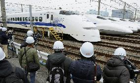 Retiring shinkansen train